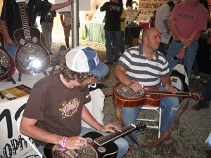 One of many impromptu jams in the instrument tent